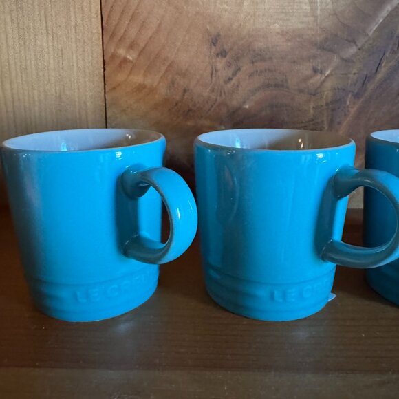 NWT Le Creuset Caribbean Blue 3 oz London Espresso Mugs - Set of Two - Picture 6 of 14